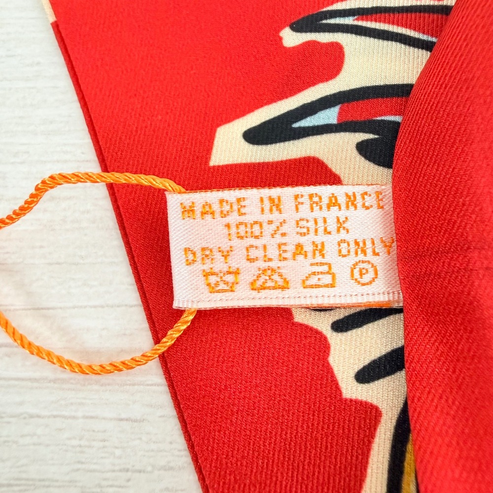 Hermes Silk Twilly Scarf Womens OS Multi Color Tropical Terrace Illustration NWT - Picture 4 of 7